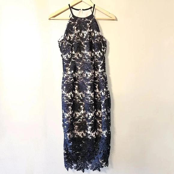 Keepsake The Label True Love Floral Halter Lace Black Cocktail Midi Dress Sz XS. - Picture 5 of 16